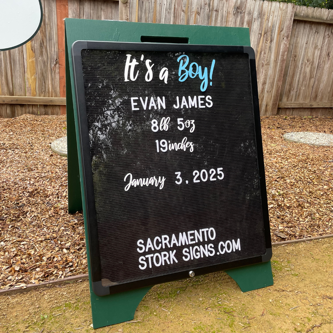 It's A Boy! 1 Week Stork Sign Rental Package
